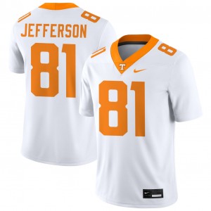#81 Amari Jefferson TN Vols White Men Jerseys Official College Football 127764-689