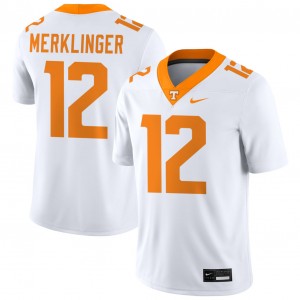 #12 Jake Merklinger TN Volunteers White Men's Jerseys Player College Football 196969-781