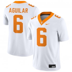 #6 Joey Aguilar UT Vols White Men Jersey Player College Football 356254-887
