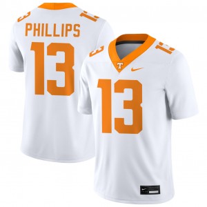 #13 Mason Phillips Tenn White Men's Jersey Game College Football 135218-677