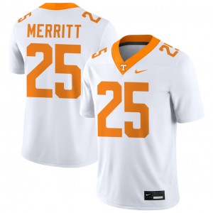 #25 Timothy Merritt TN White Men's Jerseys Limited College Football 972688-895