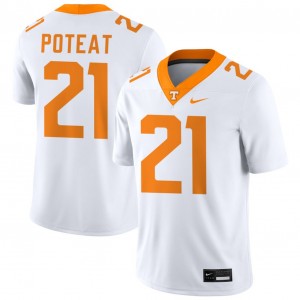 #21 Tre Poteat UT Vols White Men's Jerseys NCAA College Football 294283-812