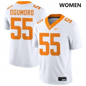 #55 Antoni Ogumoro UT Volunteers White Womens Jersey Embroidery College Football 417680-547