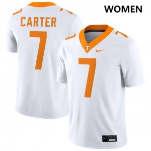 #7 Arion Carter Tennessee Volunteers White Women Jersey University College Football 149983-347
