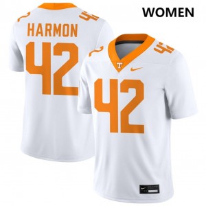 #42 Braylon Harmon Tenn Vols White Women's Jersey Stitched College Football 626179-419