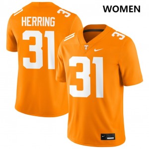 #31 Caleb Herring TN Volunteers Tennessee Orange Womens Jerseys Embroidery College Football 846654-228