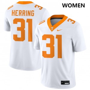 #31 Caleb Herring Tennessee White Women Jerseys 2025 College Football 407786-179