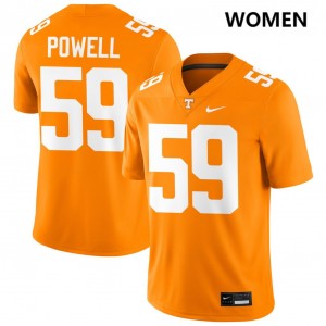 #59 Charlie Powell III Tenn Vols Tennessee Orange Women Jerseys 2025 College Football 980026-401