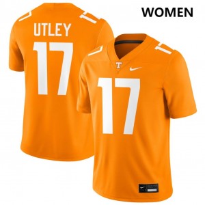 #17 Ethan Utley Tenn Vols Tennessee Orange Women Jersey Game College Football 667093-694