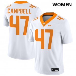 #47 Isaiah Campbell The Volunteer State White Women's Jerseys Limited College Football 593575-632
