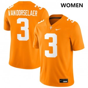#3 Jack Van Dorselaer University Of Tennessee Tennessee Orange Women's Jersey University College Football 208144-646