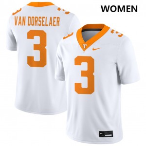 #3 Jack Van Dorselaer UTK White Womens Jerseys 2025 College Football 869433-137