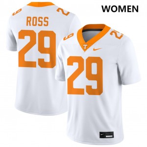 #29 Jordan Ross UT White Women Jersey Game College Football 793473-639