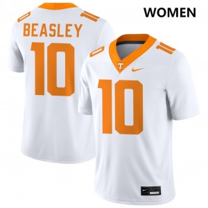 #10 Kaleb Beasley UT White Womens Jerseys Stitched College Football 785579-427