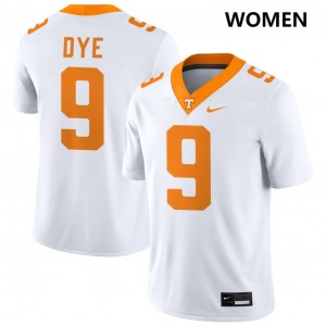 #9 Mariyon Dye Tennessee Vols White Women Jerseys Limited College Football 361672-947