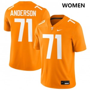 #71 Max Anderson TN Volunteers Tennessee Orange Women's Jerseys Game College Football 339822-938