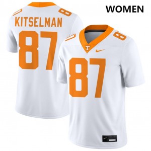 #87 Miles Kitselman Tenn White Women Jersey Game College Football 117808-298