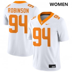 #94 Nathan Robinson Tennessee Vols White Womens Jersey Stitched College Football 707157-346
