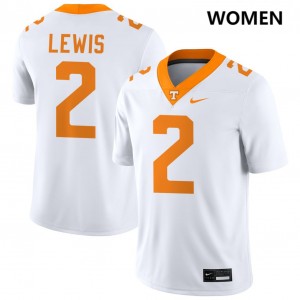 #2 Peyton Lewis TN Vols White Women's Jerseys NCAA College Football 198036-342