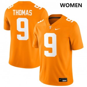 #9 Star Thomas UTK Tennessee Orange Women's Jerseys Replica College Football 522491-757