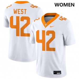 #42 Tyre West UT Vols White Women Jersey High School College Football 997133-679