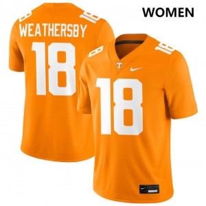 #18 Tyree Weathersby Vols Tennessee Orange Women Jerseys NCAA College Football 831016-916