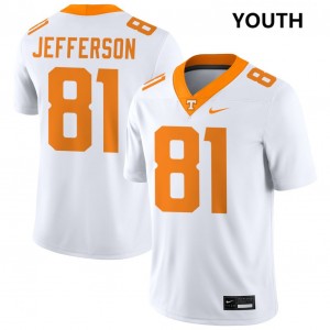 #81 Amari Jefferson Tennessee Volunteers White Youth Jerseys Limited College Football 677183-121