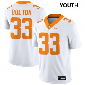 #33 Ben Bolton UT Vols White Youth Jerseys Alumni College Football 679672-319