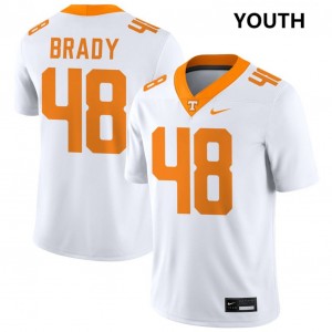 #48 Bennett Brady The Volunteer State White Youth Jersey Embroidery College Football 371945-783