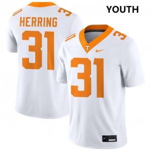 #31 Caleb Herring Tennessee Volunteers White Youth Jerseys High School College Football 932361-182