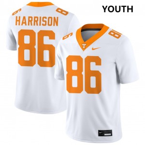 #86 Cole Harrison Tennessee Volunteers White Youth Jersey Game College Football 279544-411