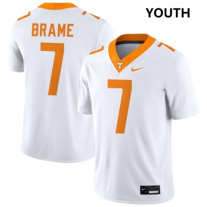 #7 DaSaahn Brame Tenn White Youth Jersey Alumni College Football 226643-978