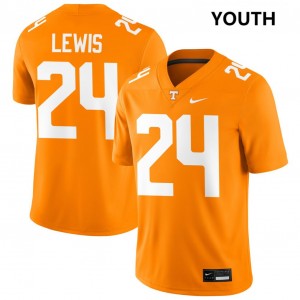 #24 Dylan Lewis University Of Tennessee Tennessee Orange Youth Jersey 2025 College Football 948655-450