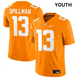 #13 Edwin Spillman UT Volunteers Tennessee Orange Youth Jersey 2025 College Football 490443-629