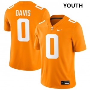 #0 Ethan Davis Tennessee Volunteers Tennessee Orange Youth Jerseys Game College Football 936650-829