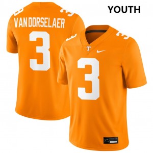 #3 Jack Van Dorselaer UTK Tennessee Orange Youth Jersey High School College Football 266378-955