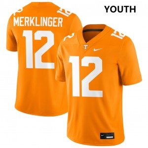 #12 Jake Merklinger Tennessee Volunteers Tennessee Orange Youth Jerseys Game College Football 747498-192