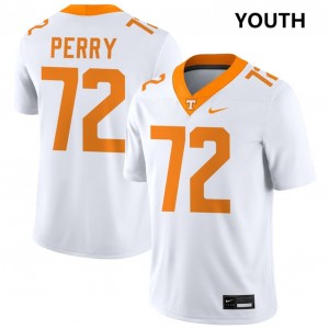 #72 Jesse Perry UTK White Youth Jerseys University College Football 397023-123