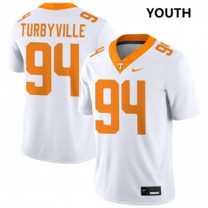 #94 Josh Turbyville TN Vols White Youth Jersey NCAA College Football 914111-688