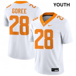 #28 Marcus Goree Jr. Tennessee White Youth Jerseys Alumni College Football 657605-173