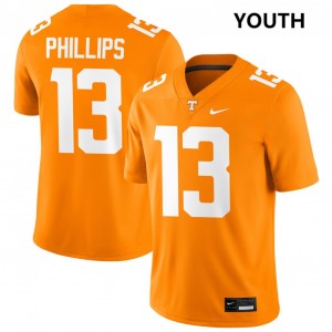 #13 Mason Phillips TN Vols Tennessee Orange Youth Jerseys NCAA College Football 186637-719