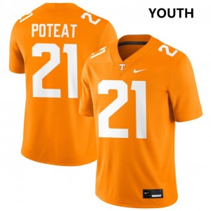 #21 Tre Poteat Tennessee Vols Tennessee Orange Youth Jerseys Stitched College Football 314197-523