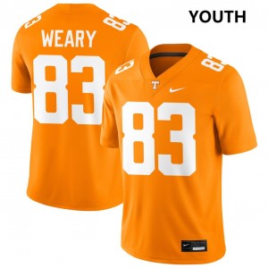 #83 Trey Weary UT Tennessee Orange Youth Jerseys 2025 College Football 117768-863