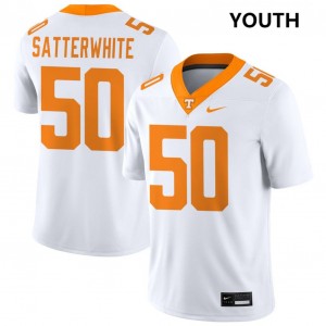 #50 William Satterwhite TN Vols White Youth Jersey University College Football 271736-277