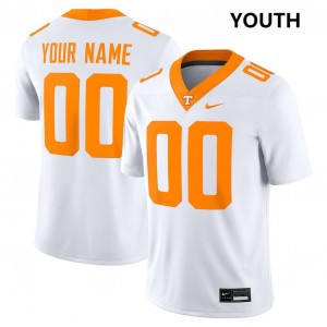 #00 Custom UT Vols White Youth Jersey University College Football 763380-725